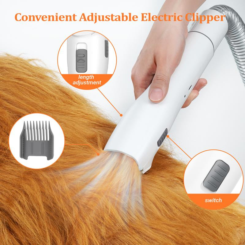 BXYY Ultimate Dog Grooming Kit & 5-in-1 Pet Vacuum Tools - 1.5L Powerful Hair Vacuum, Clippers, Shedding Brush & Home Cleaning Solution - Perfect Gift for Pet Lovers!