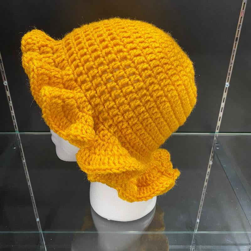 Chic Mustard Crochet Floppy Bucket Hat for Effortless Style