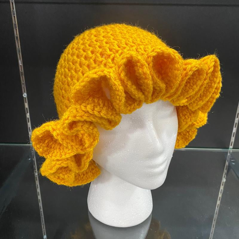 Chic Mustard Crochet Floppy Bucket Hat for Effortless Style