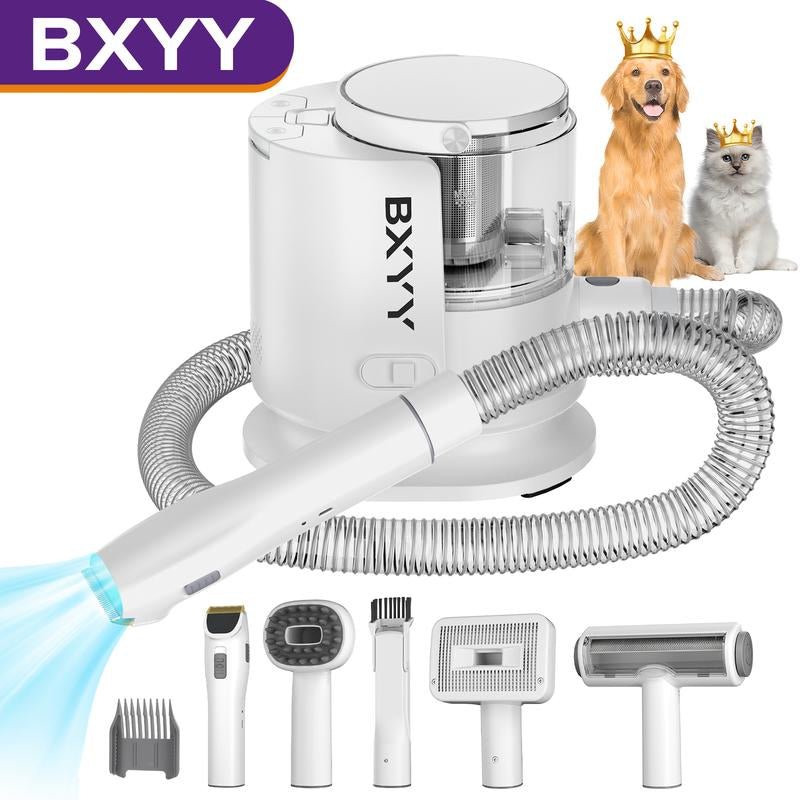 BXYY Ultimate Dog Grooming Kit & 5-in-1 Pet Vacuum Tools - 1.5L Powerful Hair Vacuum, Clippers, Shedding Brush & Home Cleaning Solution - Perfect Gift for Pet Lovers!